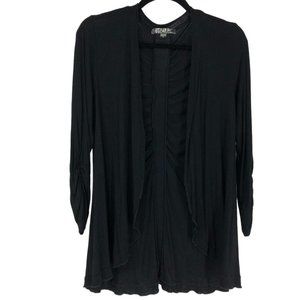 GUESS Black Slightly Sheer Ruched Flowy Cardigan size M
